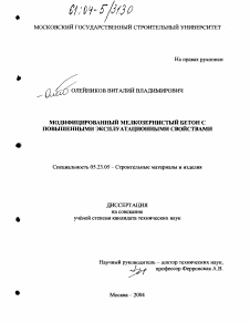 Диссертация по строительству на тему «Модифицированный мелкозернистый бетон с повышенными эксплуатационными свойствами»