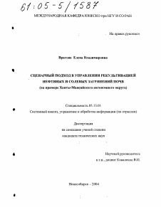 Диссертация по информатике, вычислительной технике и управлению на тему «Сценарный подход в управлении рекультивацией нефтяных и солевых загрязнений почв»