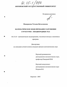 Диссертация по информатике, вычислительной технике и управлению на тему «Математическое моделирование разрушения структурно-неоднородных тел»