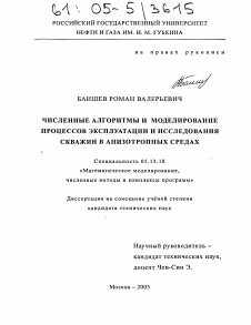 Диссертация по информатике, вычислительной технике и управлению на тему «Численные алгоритмы и моделирование процессов эксплуатации и исследования скважин в анизотропных средах»