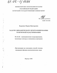 Диссертация по информатике, вычислительной технике и управлению на тему «Задачи динамического программирования и нечеткой кластеризации»