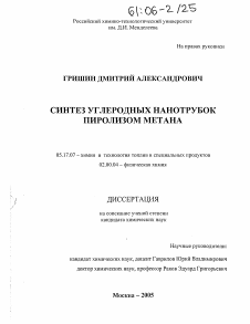 Диссертация по химической технологии на тему «Синтез углеродных нанотрубок пиролизом метана»