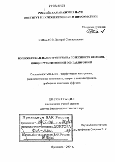 Диссертация по электронике на тему «Волнообразные наноструктуры на поверхности кремния, инициируемые ионной бомбардировкой»