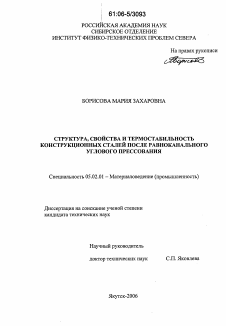 Диссертация по машиностроению и машиноведению на тему «Структура, свойства и термостабильность конструкционных сталей после равноканального углового прессования»