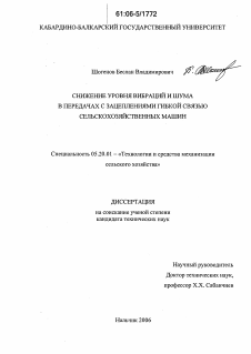 Диссертация по процессам и машинам агроинженерных систем на тему «Снижение уровня вибраций и шума в передачах с зацеплениями гибкой связью сельскохозяйственных машин»