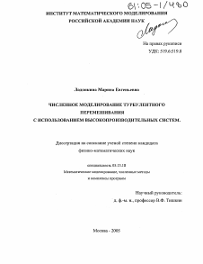 Диссертация по информатике, вычислительной технике и управлению на тему «Численное моделирование турбулентного перемешивания с использованием высокопроизводительных систем»