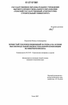 Диссертация по строительству на тему «Зернистый теплоизоляционный материал на основе высокомодульной жидкостекольной композиции из микрокремнезема»