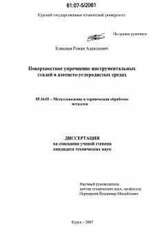 Диссертация по металлургии на тему «Поверхностное упрочнение инструментальных сталей в азотисто-углеродистых средах»