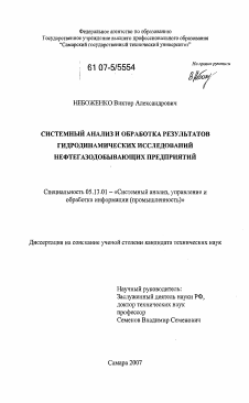 Диссертация по информатике, вычислительной технике и управлению на тему «Системный анализ и обработка результатов гидродинамических исследований нефтегазодобывающих предприятий»