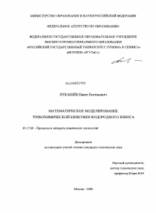 Диссертация по химической технологии на тему «Математическое моделирование трибохимической кинетики водородного износа»