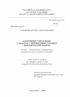 Диссертация по информатике, вычислительной технике и управлению на тему «Адаптивное управление в задачах с неизвестным уровнем динамической помехи»