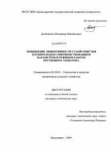 Диссертация по процессам и машинам агроинженерных систем на тему «Повышение эффективности сухой очистки клубнеплодов совершенствованием параметров и режимов работы пруткового элеватора»