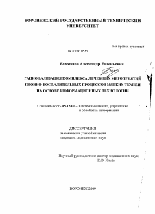 Диссертация по информатике, вычислительной технике и управлению на тему «Рационализация комплекса лечебных мероприятий гнойно-воспалительных процессов мягких тканей на основе информационных технологий»