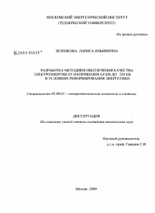 Диссертация по электротехнике на тему «Разработка методики обеспечения качества электроэнергии от напряжения 0,4 кВ до 220 кВ в условиях реформирования энергетики»