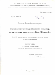 Диссертация по информатике, вычислительной технике и управлению на тему «Математическое моделирование структур, возникающих в конденсате Бозе-Эйнштейна»