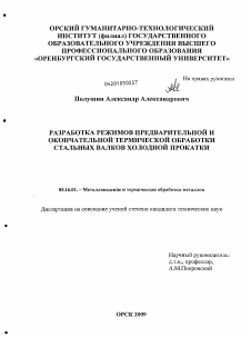 Диссертация по металлургии на тему «Разработка режимов предварительной и окончательной термической обработки стальных валков холодной прокатки»