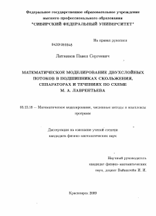 Диссертация по информатике, вычислительной технике и управлению на тему «Математическое моделирование двухслойных потоков в подшипниках скольжения, сепараторах и течениях по схеме М.А. Лаврентьева»