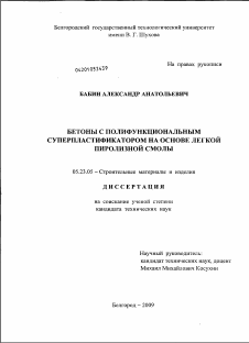 Диссертация по строительству на тему «Бетоны с полифункциональным суперпластификатором на основе легкой пиролизной смолы»