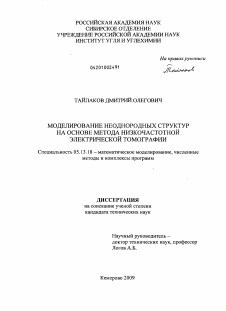 Диссертация по информатике, вычислительной технике и управлению на тему «Моделирование неоднородных структур на основе метода низкочастотной электрической томографии»