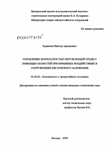 Диссертация по безопасности жизнедеятельности человека на тему «Управление безопасностью окружающей среды с помощью полостей при взрывных воздействиях в сооружениях неглубокого заложения»