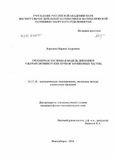 Диссертация по информатике, вычислительной технике и управлению на тему «Трехмерная численная модель динамики ультрарелятивистских пучков заряженных частиц»