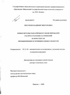 Диссертация по информатике, вычислительной технике и управлению на тему «Новые методы параллельного моделирования распространения загрязнений в окрестности промышленных и муниципальных объектов»