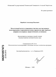 Диссертация по информатике, вычислительной технике и управлению на тему «Бессеточный метод сглаженных частиц для численного моделирования гидродинамических процессов при тяжёлых авариях на ядерных энергетических установках»