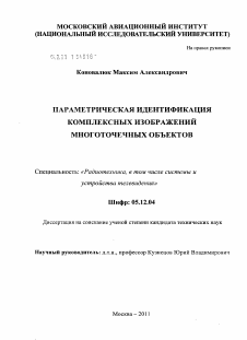 Диссертация по радиотехнике и связи на тему «Параметрическая идентификация комплексных изображений многоточечных объектов»