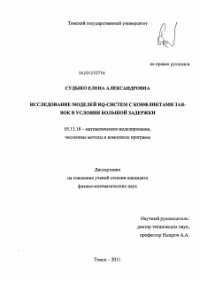 Диссертация по информатике, вычислительной технике и управлению на тему «Исследование моделей RQ-систем с конфликтами заявок в условии большой задержки»