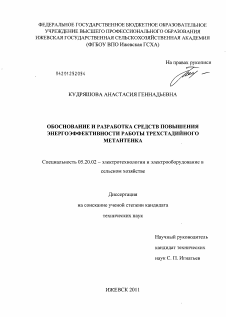 Диссертация по процессам и машинам агроинженерных систем на тему «Обоснование и разработка средств повышения энергоэффективности работы трехстадийного метантенка»