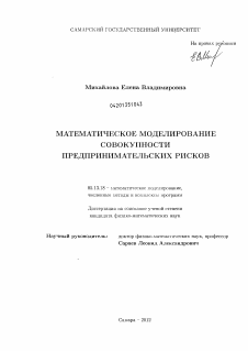 Диссертация по информатике, вычислительной технике и управлению на тему «Математическое моделирование совокупности предпринимательских рисков»