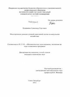 Диссертация по информатике, вычислительной технике и управлению на тему «Моделирование реакции сложной адаптивной системы на импульсное воздействие»