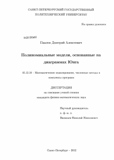 Диссертация по информатике, вычислительной технике и управлению на тему «Полиномиальные модели, основанные на диаграммах Юнга»