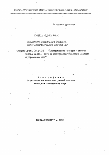 Автореферат по энергетике на тему «Комплексная оптимизация развития электроэнергетической системы Перу»