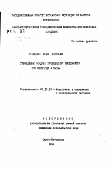 Автореферат по информатике, вычислительной технике и управлению на тему «Управление фондами потребления предприятий при переходе к рынку»