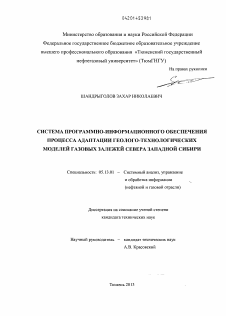 Диссертация по информатике, вычислительной технике и управлению на тему «Система программно-информационного обеспечения процесса адаптации геолого-технологических моделей газовых залежей севера Западной Сибири»