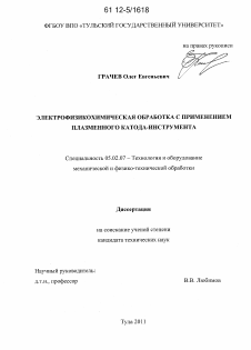 Диссертация по машиностроению и машиноведению на тему «Электрофизикохимическая обработка с применением плазменного катода-инструмента»