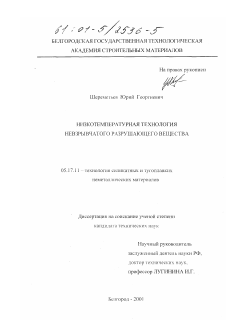 Диссертация по химической технологии на тему «Низкотемпературная технология невзрывчатого разрушающего вещества»