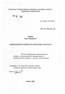 Автореферат по информатике, вычислительной технике и управлению на тему «Гидродинамические процессы при техногенных катастрофах»