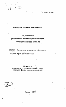 Автореферат по информатике, вычислительной технике и управлению на тему «Моделирование и распределение и кинетики переноса заряда в электрохимических системах»