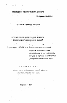 Автореферат по информатике, вычислительной технике и управлению на тему «Математическое моделирование процесса бесконтактного взвешивания изделий»