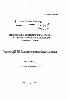 Автореферат по информатике, вычислительной технике и управлению на тему «Моделирование электромагнитных полей в нерегулярных резонаторах и волноводах сложных сечений»