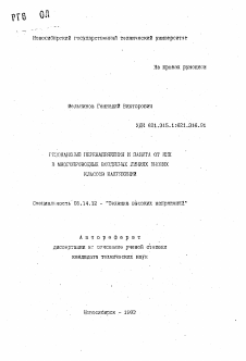 Автореферат по энергетике на тему «Резонансные перенапряжения и защита от них в многопроводных воздушных линиях высших классов напряжений»