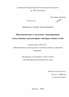 Диссертация по информатике, вычислительной технике и управлению на тему «Математическое и численное моделирование искусственных регуляторных контуров генных сетей»