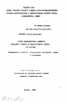 Автореферат по строительству на тему «Работа железобетонных элементов кольцевого сечения из кислотностойкого бетона при нагреве»