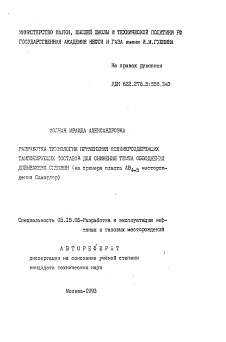 Автореферат по разработке полезных ископаемых на тему «Разработка технологии применения полимерсодержащих тампонирующих составов для снижения темпа обводнения добывающих скважин (на примере пласта АВ4-5 месторождения Самотлор)»