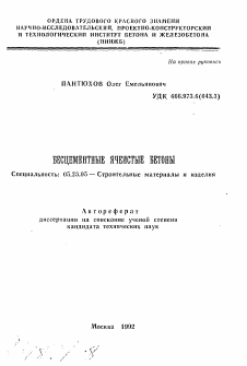 Автореферат по строительству на тему «Бесцементные ячеистые бетоны»