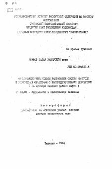 Автореферат по информатике, вычислительной технике и управлению на тему «Оптимизационные методы разработки систем контроля и управления объектами с рассредоточенными элементами (на примере шахтной добычи нефти)»