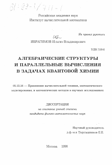 Диссертация по информатике, вычислительной технике и управлению на тему «Алгебраические структуры и параллельные вычисления в задачах квантовой химии»