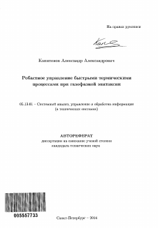 Автореферат по информатике, вычислительной технике и управлению на тему «Робастное управление быстрыми термическими процессами при газофазной эпитаксии»